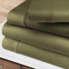 Superior Egyptian Cotton 400 Thread Count Bed Sheet Set, 1 Elastic Deep Pocket Fitted Sheet, 1 Flat Sheet, 2 Pillowcases, Soft Bedding, Luxury Sheets, Sateen Weave, California King Size, Sage(Sage Green)