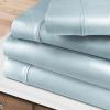Superior Egyptian Cotton 400 Thread Count Bed Sheet Set, 1 Elastic Deep Pocket Fitted Sheet, 1 Flat Sheet, 2 Pillowcases, Soft Bedding, Luxury Sheets, Sateen Weave, California King Size, Sage(Light Blue)