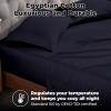 Superior Egyptian Cotton 400 Thread Count Bed Sheet Set, 1 Elastic Deep Pocket Fitted Sheet, 1 Flat Sheet, 2 Pillowcases, Soft Bedding, Luxury Sheets, Sateen Weave, California King Size, Sage(Navy Blue – Z)