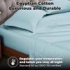 Superior Egyptian Cotton 400 Thread Count Bed Sheet Set, 1 Elastic Deep Pocket Fitted Sheet, 1 Flat Sheet, 2 Pillowcases, Soft Bedding, Luxury Sheets, Sateen Weave, California King Size, Sage(Light Blue – Z)