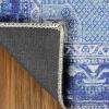 Superior Indoor Area Rug, Bohemian Geometric Home Floor Decor, Bedroom, Living/Dining Room, Office, Entry, Unique, Soft Cotton Backed Rugs, Sterling Collection, 3′ 6″ x 5′ 6″, Sangria(Ster – Dark Blue)