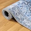 Superior Indoor Area Rug, Bohemian Geometric Home Floor Decor, Bedroom, Living/Dining Room, Office, Entry, Unique, Soft Cotton Backed Rugs, Sterling Collection, 3′ 6″ x 5′ 6″, Sangria(Elo – Sapphire Blue)