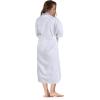 Superior Tinsel Unisex Turkish Cotton Terry Kimono Bathrobe with Embroidery, All-Season Robe(Blue-white)