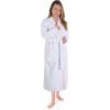 Superior Tinsel Unisex Turkish Cotton Terry Kimono Bathrobe with Embroidery, All-Season Robe(Emberglow-white)