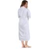 Superior Tinsel Unisex Turkish Cotton Terry Kimono Bathrobe with Embroidery, All-Season Robe(Emberglow-white)