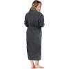 Superior Tinsel Unisex Turkish Cotton Terry Kimono Bathrobe with Embroidery, All-Season Robe(Grey-stone)