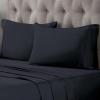 Superior 100% Egyptian Cotton 400 Thread Count Solid 2-Piece Pillowcase Set, King, Navy Blue