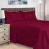 Superior Egyptian Cotton 400 Thread Count Bed Sheet Set, 1 Elastic Deep Pocket Fitted Sheet, 1 Flat Sheet, 2 Pillowcases, Soft Bedding, Luxury Sheets, Sateen Weave, Olympic Queen Size, Burgundy
