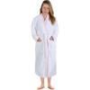 Superior Tinsel Unisex Turkish Cotton Terry Kimono Bathrobe with Embroidery, All-Season Robe(Emberglow-white)