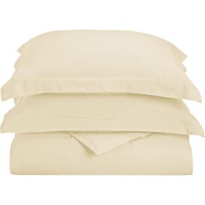 Superior 100% Brushed Microfiber Duvet Cover Set, Twin/Twin XL, Beige