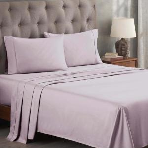 Superior Egyptian Cotton 400 Thread Count Bed Sheet Set, 1 Elastic Deep Pocket Fitted Sheet, 1 Flat Sheet, 2 Pillowcases, Soft Bedding, Luxury Sheets, Sateen Weave, California King Size, Sage(Lilac – Z)
