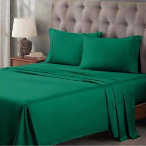 Superior Egyptian Cotton 400 Thread Count Bed Sheet Set, 1 Elastic Deep Pocket Fitted Sheet, 1 Flat Sheet, 2 Pillowcases, Soft Bedding, Luxury Sheets, Sateen Weave, California King Size, Sage(Green)