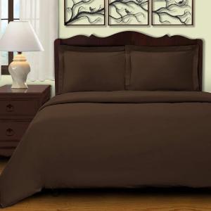 Superior Egyptian Cotton Solid Duvet Cover Set, Twin, Brown