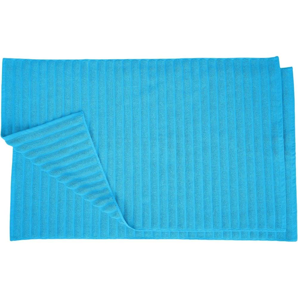 imageSuperior 100 Cotton Bathmat Set Bath Mat Bathroom Decor Shower Bathtub Essentials Home Accessories Washable Rug Absorbent Quick Dry Leo Collection Set of 2 22 x 35 EggplantAster Blue