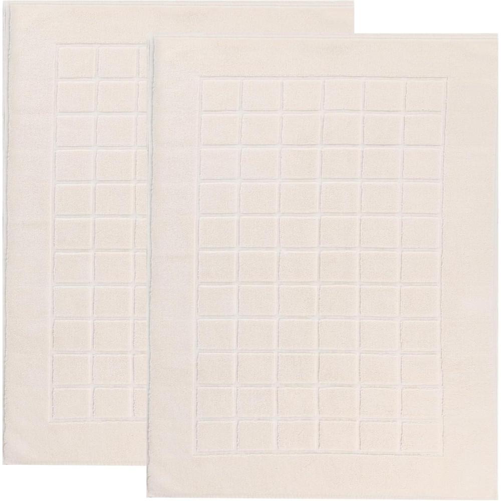 imageSuperior 100 Cotton Bathmat Set Bath Mat Bathroom Decor Shower Bathtub Essentials Home Accessories Washable Rug Absorbent Quick Dry Leo Collection Set of 2 22 x 35 EggplantCream