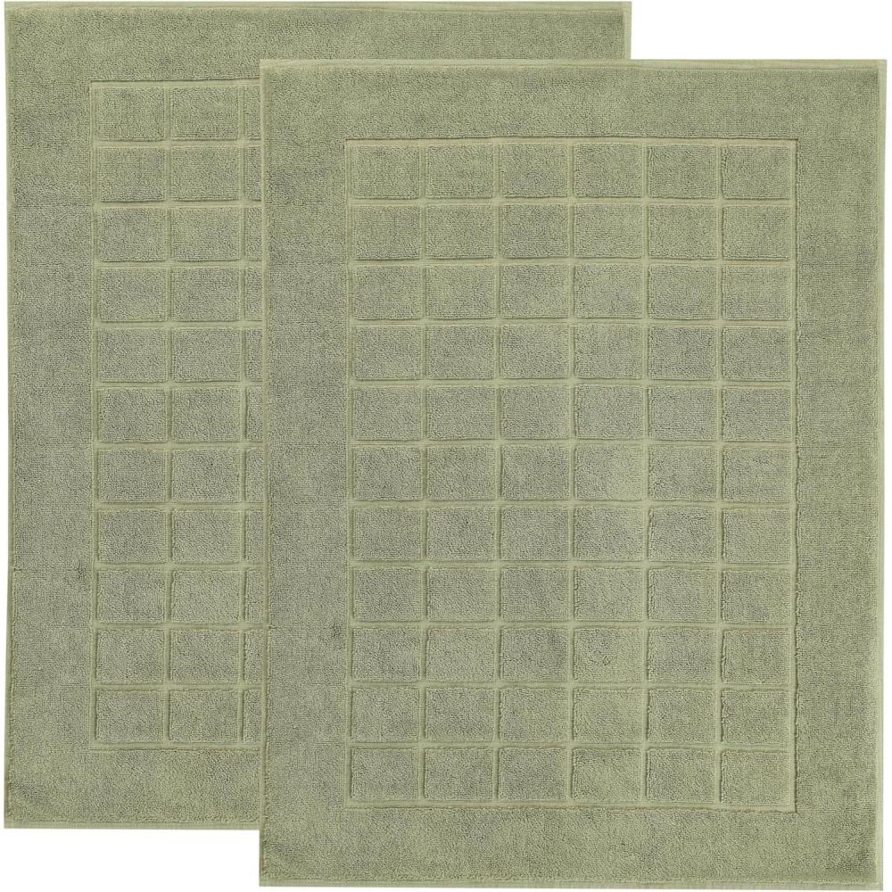 imageSuperior 100 Cotton Bathmat Set Bath Mat Bathroom Decor Shower Bathtub Essentials Home Accessories Washable Rug Absorbent Quick Dry Leo Collection Set of 2 22 x 35 EggplantForest Green