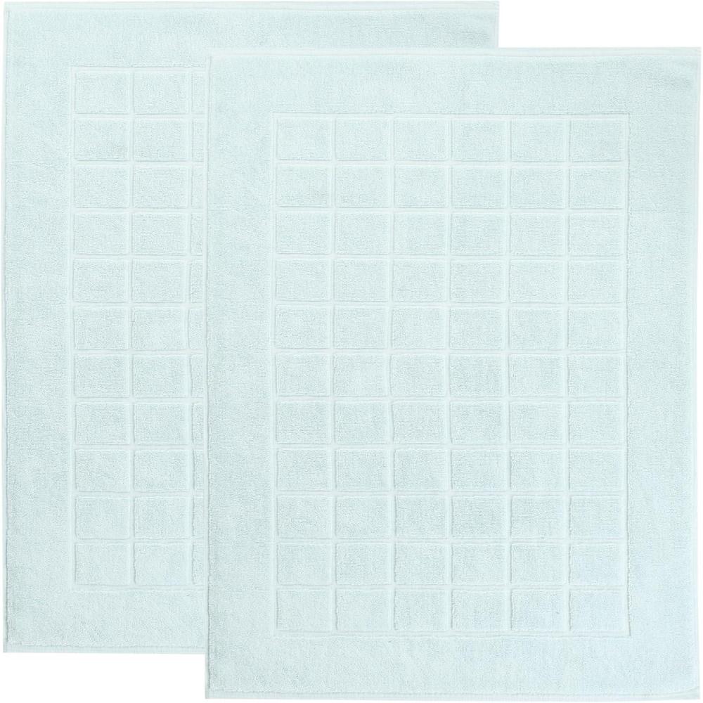 imageSuperior 100 Cotton Bathmat Set Bath Mat Bathroom Decor Shower Bathtub Essentials Home Accessories Washable Rug Absorbent Quick Dry Leo Collection Set of 2 22 x 35 EggplantSea Foam