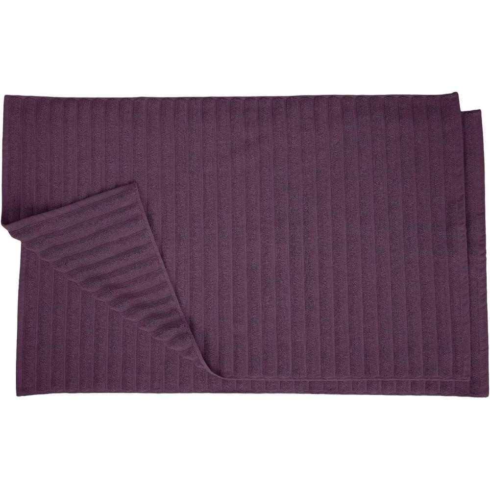 imageSuperior 100 Cotton Bathmat Set Bath Mat Bathroom Decor Shower Bathtub Essentials Home Accessories Washable Rug Absorbent Quick Dry Leo Collection Set of 2 22 x 35 EggplantEggplant
