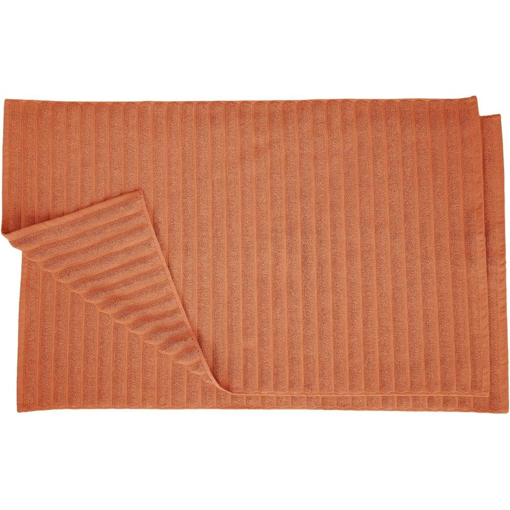 imageSuperior 100 Cotton Bathmat Set Bath Mat Bathroom Decor Shower Bathtub Essentials Home Accessories Washable Rug Absorbent Quick Dry Leo Collection Set of 2 22 x 35 EggplantCopper