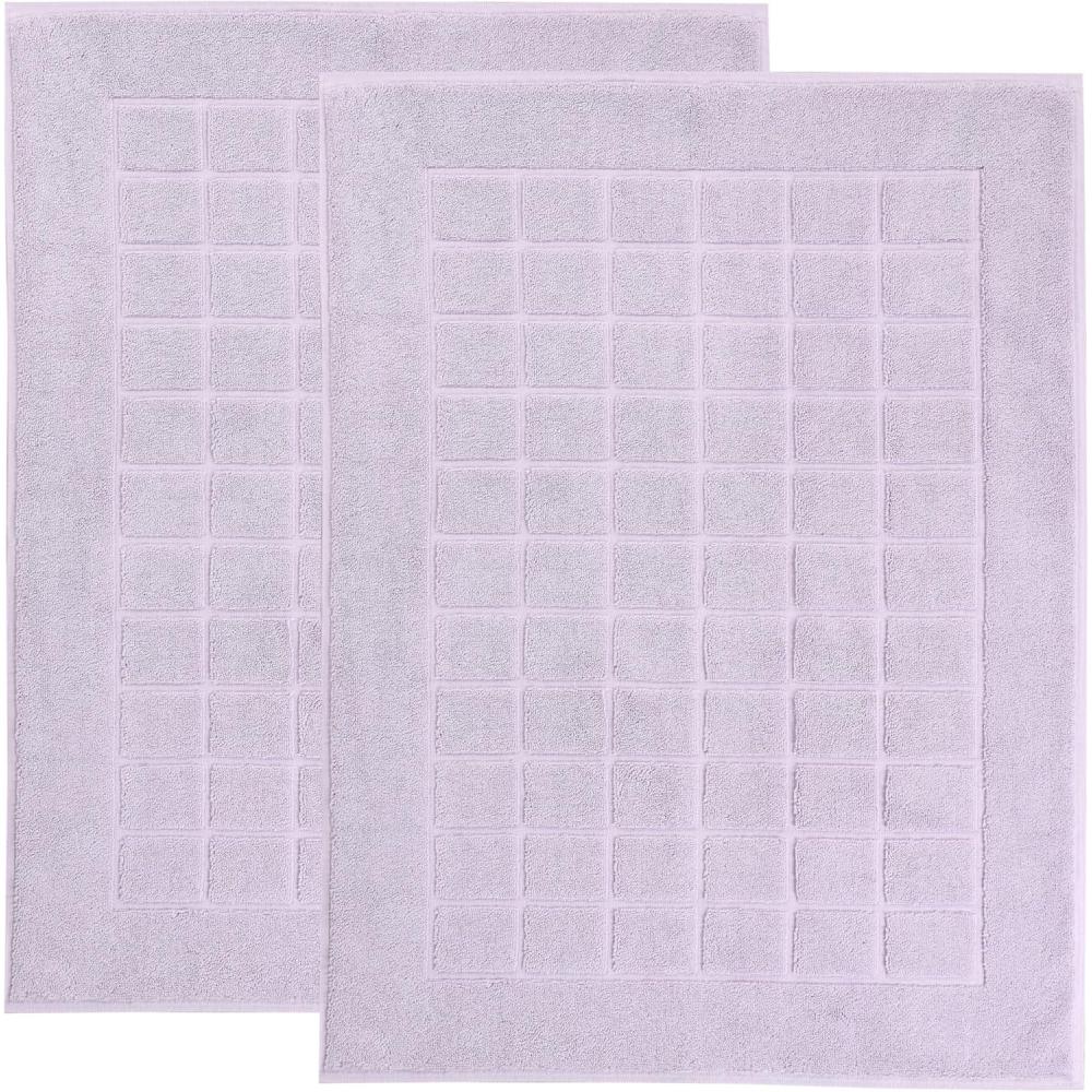 imageSuperior 100 Cotton Bathmat Set Bath Mat Bathroom Decor Shower Bathtub Essentials Home Accessories Washable Rug Absorbent Quick Dry Leo Collection Set of 2 22 x 35 EggplantPurple