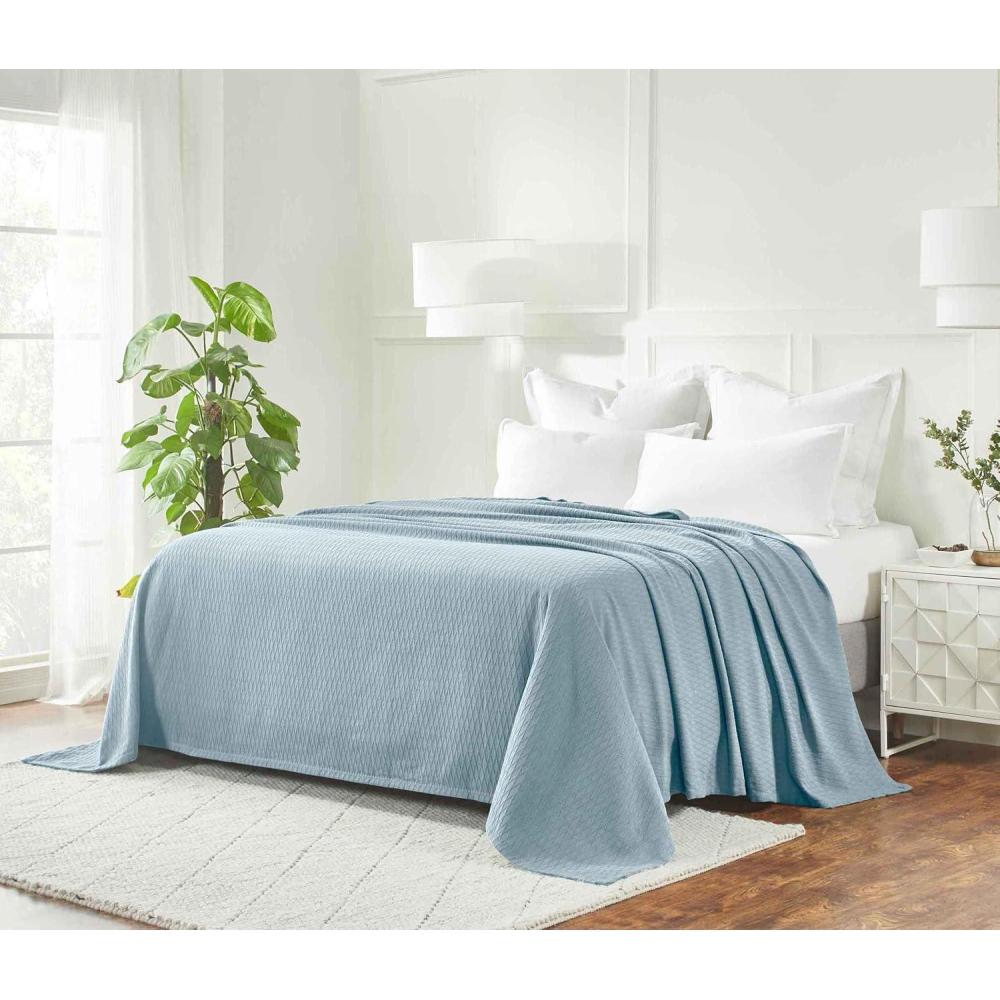 imageSuperior 100 Cotton Diamond Weave Blanket Perfect for Bedroom Living Room Couch Picnics Travel Beach or Camping Comfy Blanket Bedroom Decor Essentials Cover for Bed FullQueen AquaAqua  Z