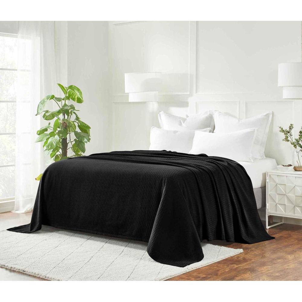 imageSuperior 100 Cotton Diamond Weave Blanket Perfect for Bedroom Living Room Couch Picnics Travel Beach or Camping Comfy Blanket Bedroom Decor Essentials Cover for Bed FullQueen AquaBlack  Z