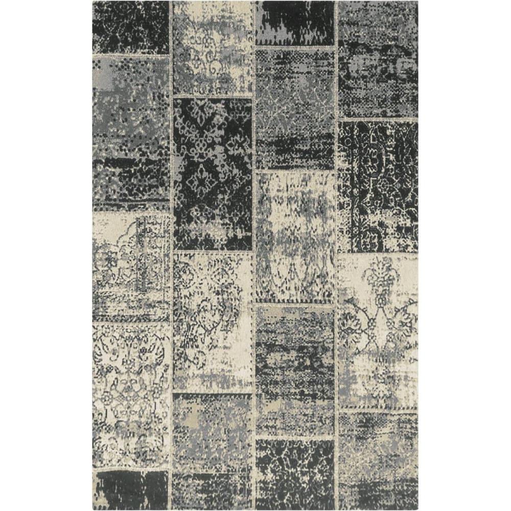imageSuperior Brighton Patchwork Collection Loom Woven Jacquard Cotton Rug 5 x 8 BrownBlack