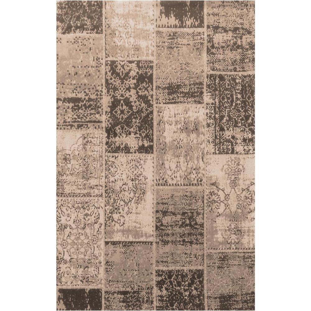 imageSuperior Brighton Patchwork Collection Loom Woven Jacquard Cotton Rug 5 x 8 BrownBrown