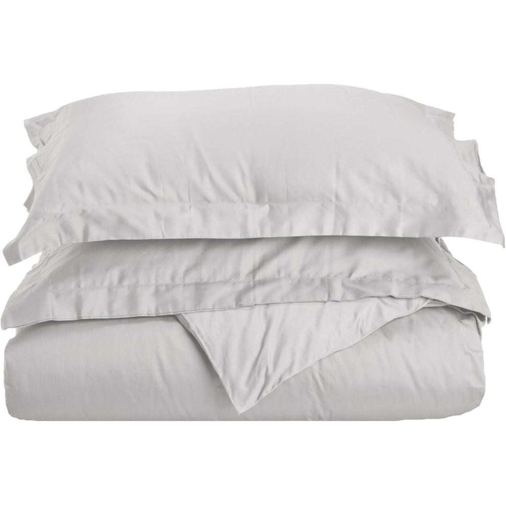 imageSuperior Combed Cotton 300 Thread Count 2 Piece Soft and Smooth Duvet Cover Set Twin PumpkinLight Grey