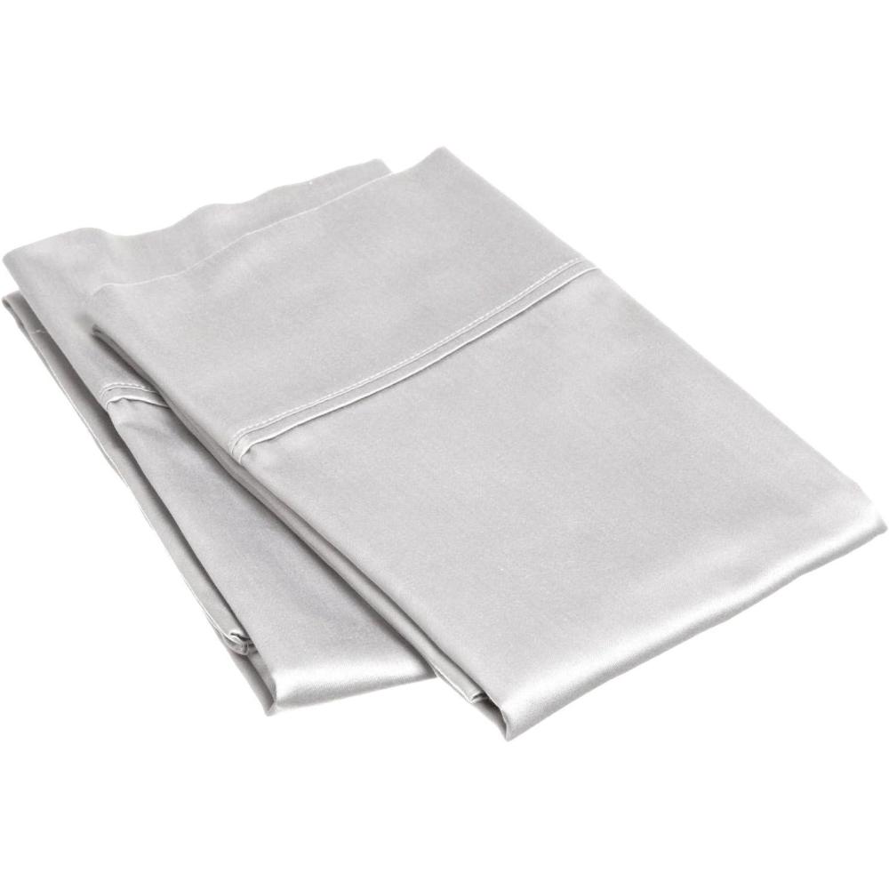 imageSuperior Combed Cotton 300 Thread Count Soft and Smooth 2 Piece Pillowcases Standard Solid TanLight Grey