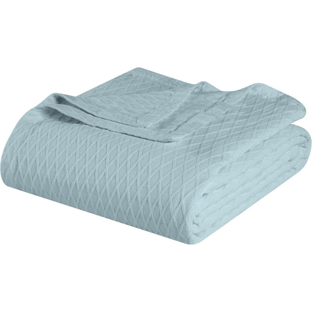 imageSuperior Diamond Weave AllSeason Cotton Blanket Cover for Home Couch Bed Soft Warm Blankets Boho Aesthetic Comfy Cozy and Cute Covers Decorative Bedding Essentials California King AquaAqua