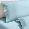 SUPERIOR Cotton Blend Bed Sheet Set, Italian Paisley Design, Includes 1 Fully Elastic Deep Pocket Fitted Sheet, 1 Flat Sheet, 2 Pillowcases, Sateen Weave, California King, Blue