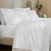 SUPERIOR Cotton Blend Bed Sheet Set, Italian Paisley Design, Includes 1 Fully Elastic Deep Pocket Fitted Sheet, 1 Flat Sheet, 2 Pillowcases, Sateen Weave, Full, Grey(White)