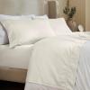 SUPERIOR Cotton Blend Bed Sheet Set, Italian Paisley Design, Includes 1 Fully Elastic Deep Pocket Fitted Sheet, 1 Flat Sheet, 2 Pillowcases, Sateen Weave, Full, Grey(Ivory)