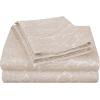 SUPERIOR Cotton Blend Bed Sheet Set, Italian Paisley Design, Includes 1 Fully Elastic Deep Pocket Fitted Sheet, 1 Flat Sheet, 2 Pillowcases, Sateen Weave, Full, Grey(Ivory)