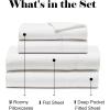SUPERIOR Cotton Blend Bed Sheet Set, Italian Paisley Design, Includes 1 Fully Elastic Deep Pocket Fitted Sheet, 1 Flat Sheet, 2 Pillowcases, Sateen Weave, Full, Grey(White)