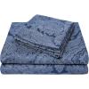 SUPERIOR Cotton Blend Bed Sheet Set, Italian Paisley Design, Includes 1 Fully Elastic Deep Pocket Fitted Sheet, 1 Flat Sheet, 2 Pillowcases, Sateen Weave, Full, Grey(Dark Grey – Z)