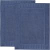 Superior 100% Cotton Bathmat Set, Bath Mat, Bathroom Decor, Shower, Bathtub Essentials, Home Accessories, Washable Rug, Absorbent, Quick Dry, Leo Collection, Set of 2, 22″ x 35″, Eggplant(Navy Blue)