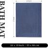 Superior 100% Cotton Bathmat Set, Bath Mat, Bathroom Decor, Shower, Bathtub Essentials, Home Accessories, Washable Rug, Absorbent, Quick Dry, Leo Collection, Set of 2, 22″ x 35″, Eggplant(Navy Blue)