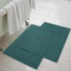 Superior 100% Cotton Bathmat Set, Bath Mat, Bathroom Decor, Shower, Bathtub Essentials, Home Accessories, Washable Rug, Absorbent, Quick Dry, Leo Collection, Set of 2, 22″ x 35″, Eggplant(Teal)