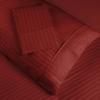 Superior 100% Egyptian Cotton 300 Thread Count Striped Duvet Cover Set, Sateen Weave, 1 Duvet Cover with Button Closure, 1 Pillow Sham, Lightweight Bedding, King/California King, Hunter Green(Burgundy – Z)