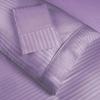 Superior 100% Egyptian Cotton 300 Thread Count Striped Duvet Cover Set, Sateen Weave, 1 Duvet Cover with Button Closure, 1 Pillow Sham, Lightweight Bedding, King/California King, Hunter Green(Lavender – Z)