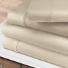 Superior 400 Thread Count Egyptian Cotton Material Sheets, Modern Solid Deep Pocket Soft Bed Sheet Set, Includes: One Flat Sheet, Two Fitted Sheet and Two Pillowcases, Split King, Burgundy(Ivory)
