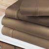 Superior 400 Thread Count Egyptian Cotton Material Sheets, Modern Solid Deep Pocket Soft Bed Sheet Set, Includes: One Flat Sheet, Two Fitted Sheet and Two Pillowcases, Split King, Burgundy(Taupe)