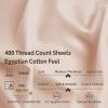Superior 400 Thread Count Egyptian Cotton Material Sheets, Modern Solid Deep Pocket Soft Bed Sheet Set, Includes: One Flat Sheet, Two Fitted Sheet and Two Pillowcases, Split King, Burgundy(Pink)