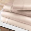 Superior 400 Thread Count Egyptian Cotton Material Sheets, Modern Solid Deep Pocket Soft Bed Sheet Set, Includes: One Flat Sheet, Two Fitted Sheet and Two Pillowcases, Split King, Burgundy(Pink)