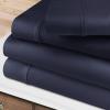 Superior 400 Thread Count Egyptian Cotton Material Sheets, Modern Solid Deep Pocket Soft Bed Sheet Set, Includes: One Flat Sheet, Two Fitted Sheet and Two Pillowcases, Split King, Burgundy(Navy Blue)