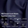 Superior 400 Thread Count Egyptian Cotton Material Sheets, Modern Solid Deep Pocket Soft Bed Sheet Set, Includes: One Flat Sheet, Two Fitted Sheet and Two Pillowcases, Split King, Burgundy(Navy Blue)