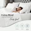 Superior 600 Thread Count Cotton Blend Bed Sheet Set, Includes 1 Fully Elastic Deep Pocket Fitted Sheet, 1 Flat Sheet, 2 Pillowcases, Sateen Weave, Queen, Sage(White)
