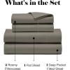 Superior 600 Thread Count Cotton Blend Bed Sheet Set, Includes 1 Fully Elastic Deep Pocket Fitted Sheet, 1 Flat Sheet, 2 Pillowcases, Sateen Weave, Queen, Sage(Grey)